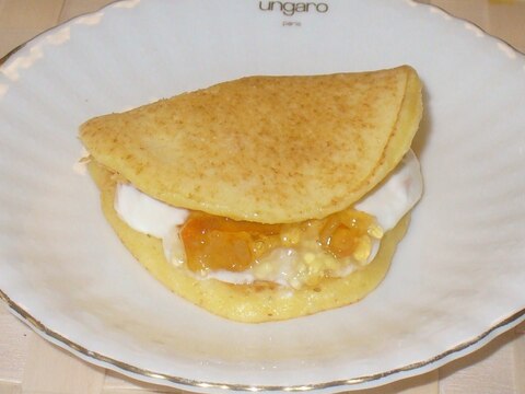 ワッフル風ホットケーキ♪チーズオレンジ風味